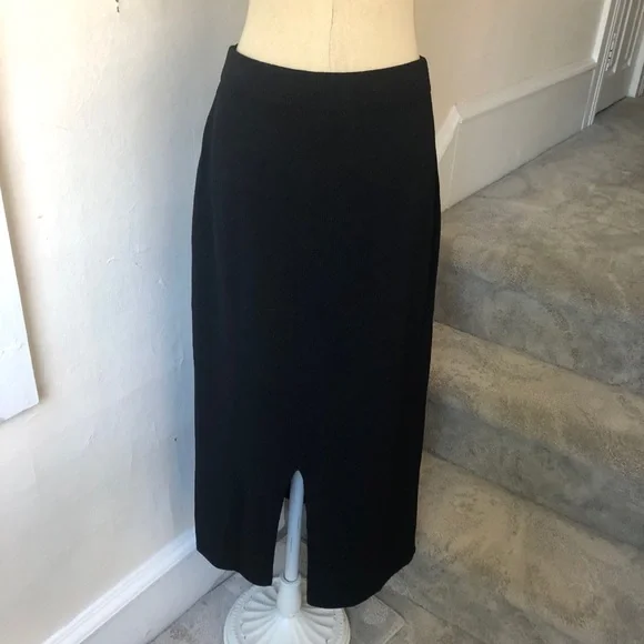 St. John Basics Santana Knit Back Slit Midi Skirt - Picture 3 of 7